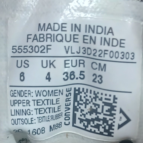 Converse All Stars Low Top Cream Black Animal Print Double Tongue Women's Size 6 - Picture 15 of 15